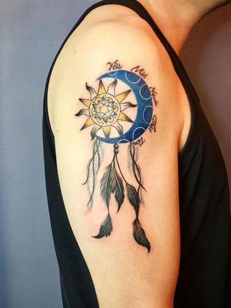 Dreamcatcher Tattoos On Forearm With Color