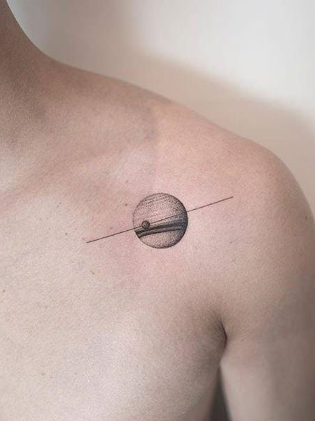 Moon Collarbone Tattoo