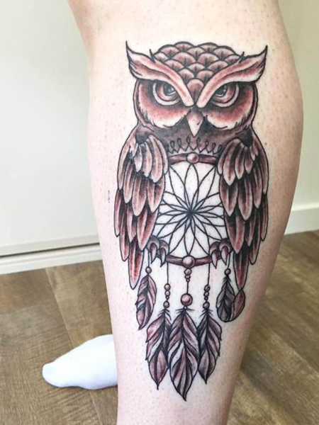 Owl And Dreamcatcher Tattoo