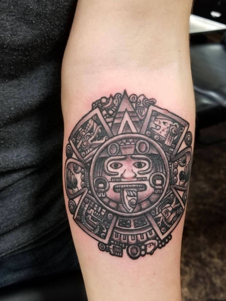 Aztec Sun Tattoo