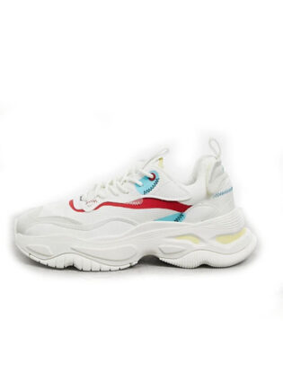 Bershka Chunky Sole Trainers In White With Multi Colour Detail