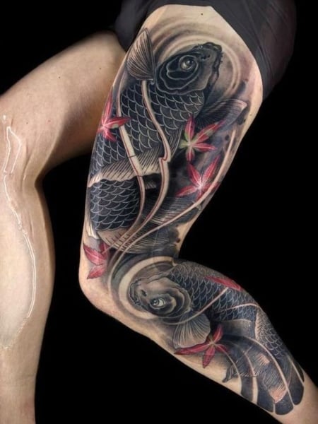 Black Koi Fish Tattoo