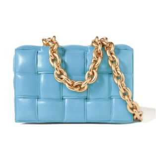 Bottega Veneta Cassette Chain Embellished Padded Intrecciato Leather Shoulder Bag