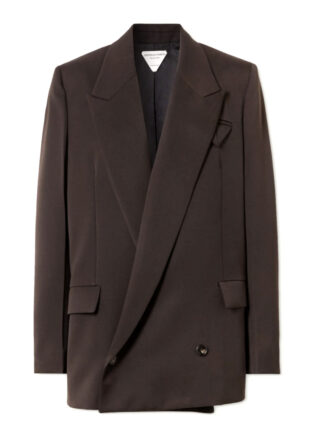 Bottega Veneta Oversized Double Breasted Grain De Poudre Blazer