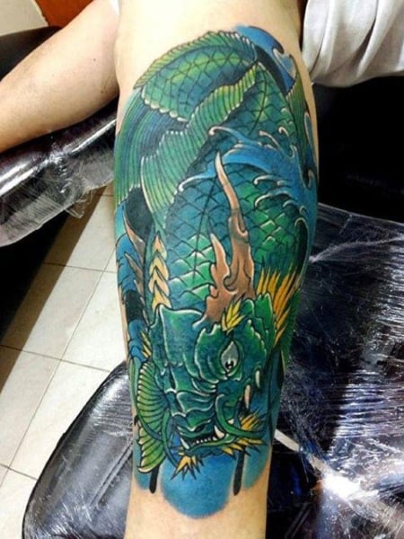 Dragon And Koi Fish Tattoo