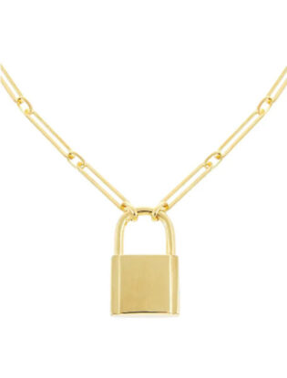 Extra Large Lock Pendant Necklace