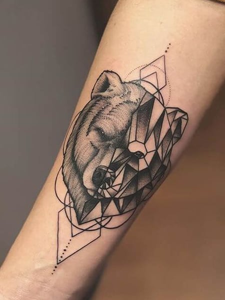 Bear Geometric Tattoo  Minimalist Tattoos  Geometric tattoo Bear tattoo Bear  tattoos