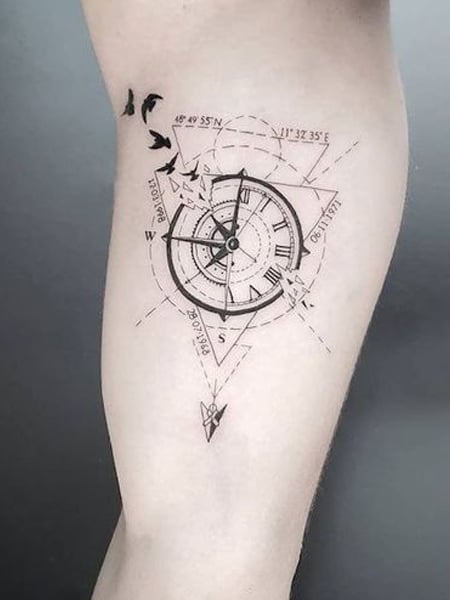 Ulisses's compass tattoo | Artistic Impressions Tattoo