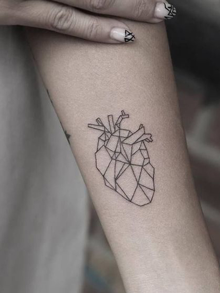 Geometric Heart Tattoo