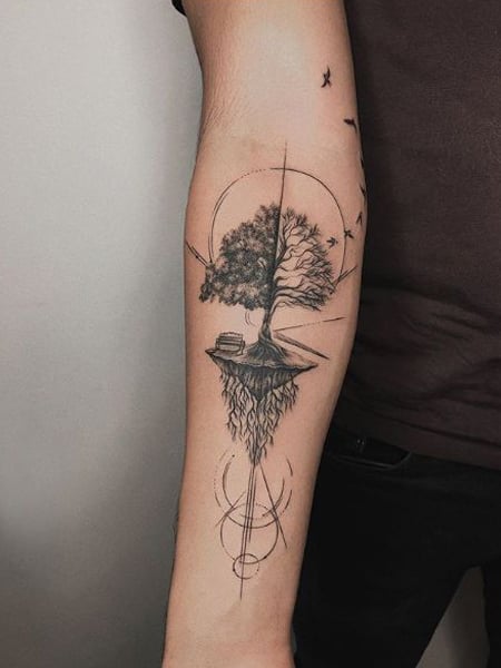 Geometric Tree Tattoo