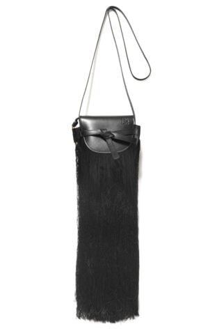 Loewe Gate Mini Fringed Leather And Silk Shoulder Bag