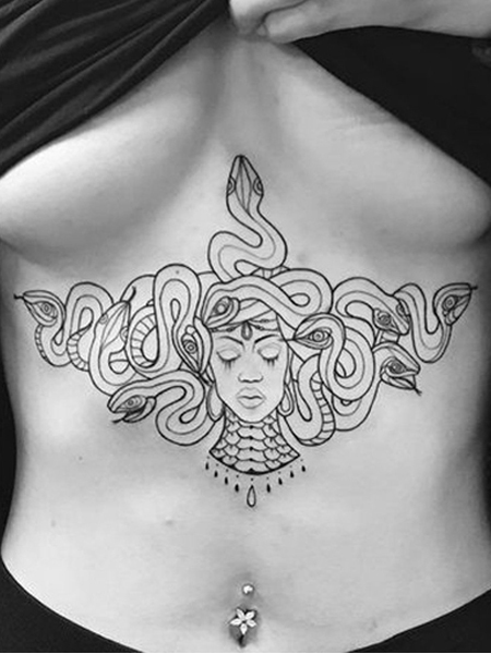 Medusa Chest Tattoo