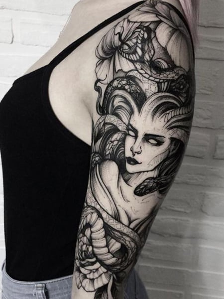 Medusa Half Sleeve Tattoo