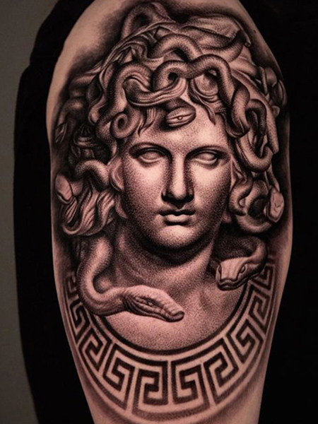 After Inked on Twitter Medusa tattoo According to mythology it is used  to inspire fear and to hypnotize as well as to trap anyone who sees it  Medusa MedusaTattoo MythologyTattoo Mythology afterinked 