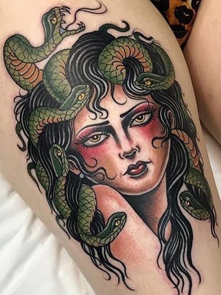 Medusa Tattoo In Colour