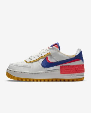 Nike Air Force 1 Shadow Trainers In White Blue And Pink