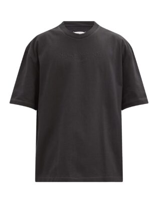 Oversized Logo Embroidered Cotton Jersey T Shirt