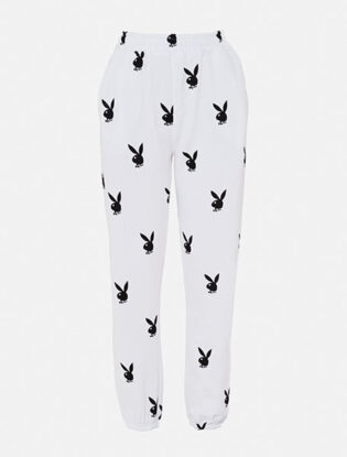 Playboy X Missguided White Bunny Print Joggers