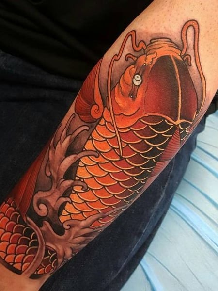 Red Koi Fish Tattoo