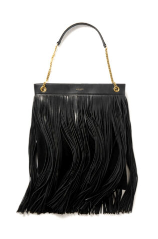 Saint Laurent Grace Large Fringed Leather And Suede Shoulder Bag