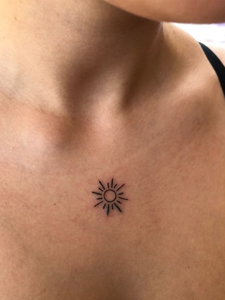 Small Tiny Sun Tattoo
