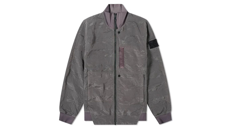 Stone Island Shadow Project Striped Nylon Metal Bomber Jacket