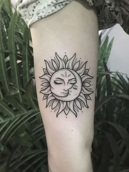 Small Custom Sun Tattoo - Ace Tattooz