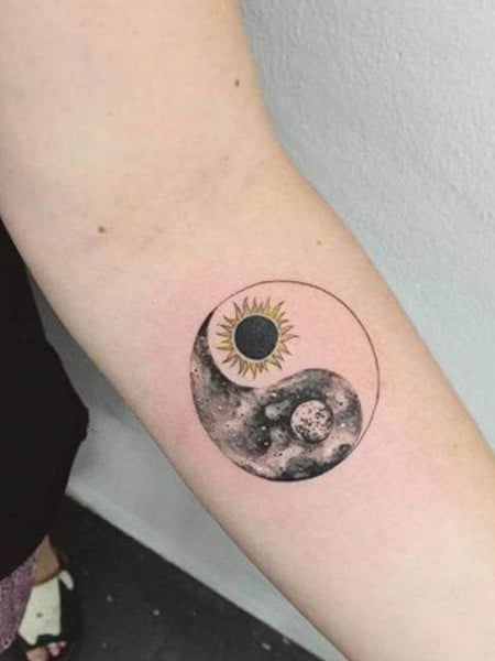 Sun And Moon Yin Yang Tattoo