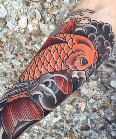 Traditional Japanese Koi Fish Tattoo