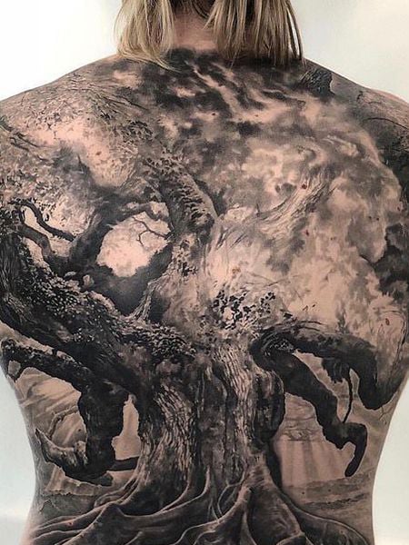 Tree Back Tattoo