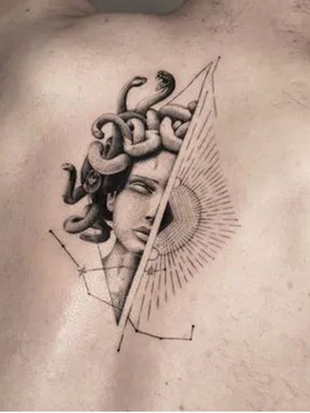 Medusa Back Tattoo