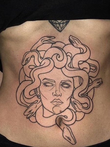 Medusa Stomach Tattoo