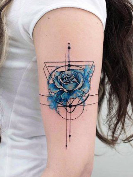 Rose Geometric Tattoo1
