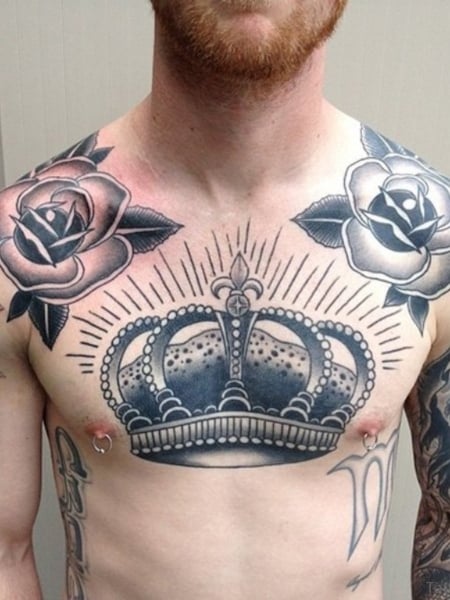 Crown Chest Tattoo