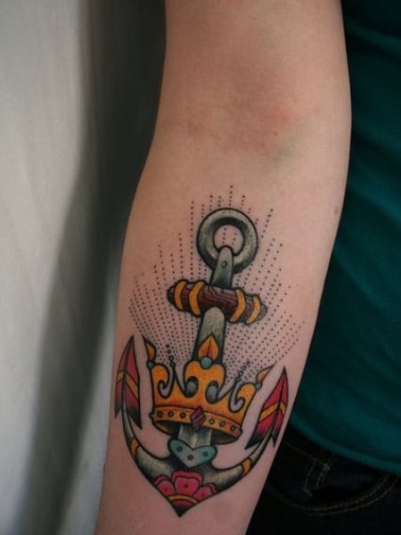 Crown With Anchor Tattoo