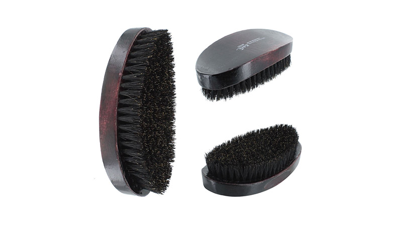 Curved Pure Soft Boar Bristle Military Palm Wave Hair Brush