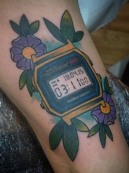 Digital Clock Tattoo 
