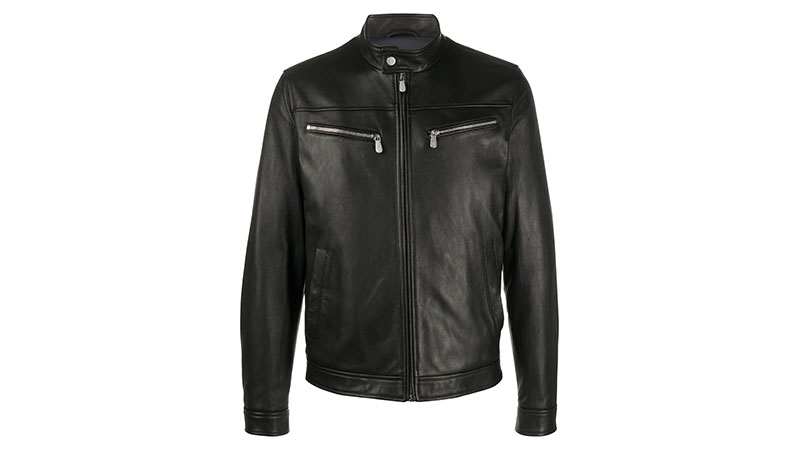 Eleventy Zip Up Leather Jacket