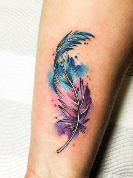 Custom Infinity piece with Realistic feather and heart by Haylo: TattooNOW