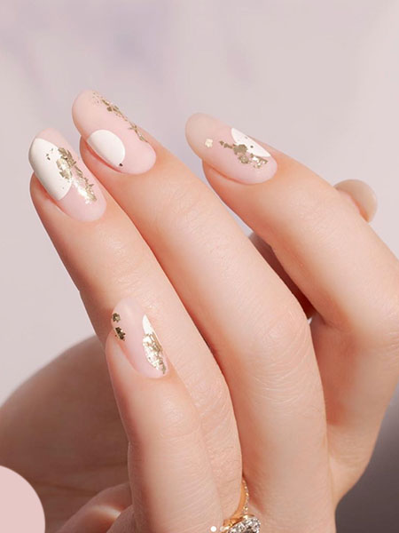 Gold Flake Nails