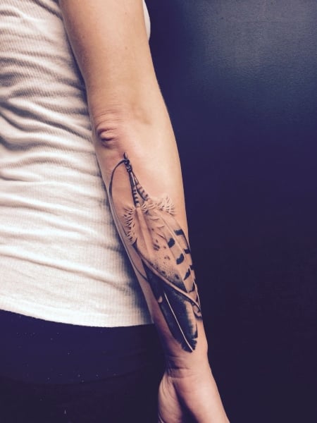 Gas Monkey Tattoo Parlor  Pheasant feather for Bevan from Lumsden SK  tattoo by RICH  Facebook