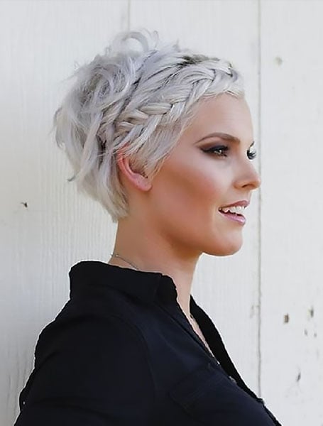 Loose Braids Platinum Blonde short haircuts for women