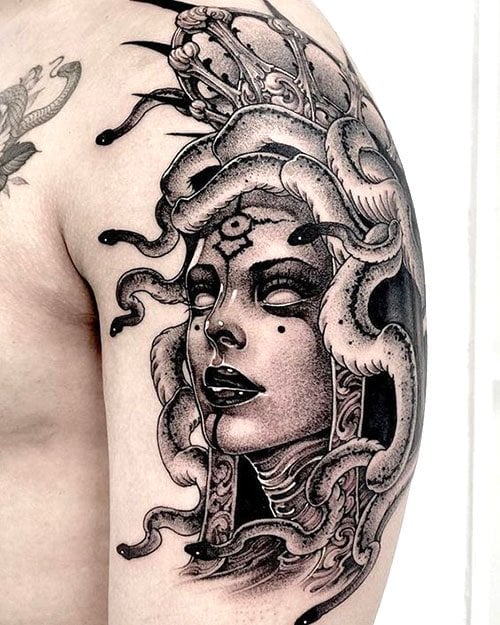 Medusa Half Sleeve Men Tattoo 1