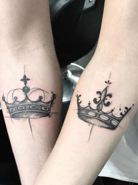 Tiny King and Queen Crowns  SemiPermanent Tattoo  Not a Tattoo