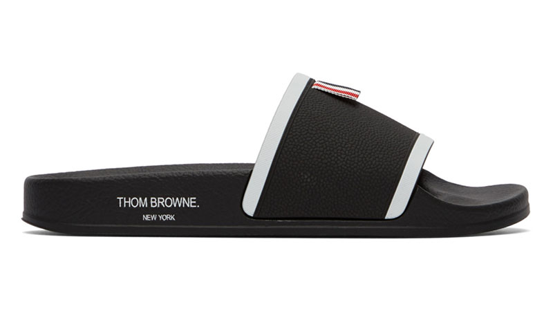 Thom Browne Black Flag Pool Slides