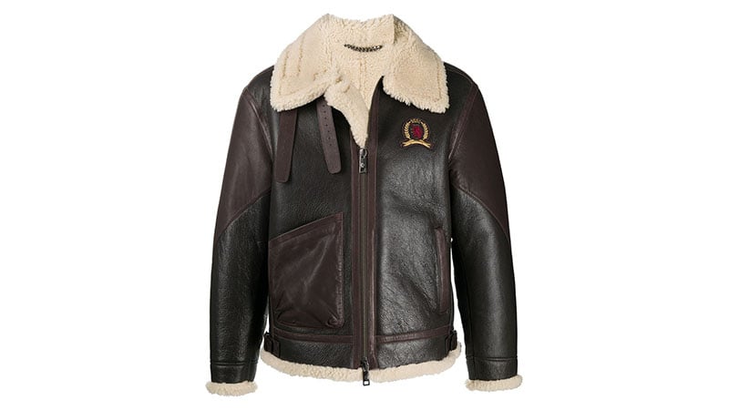 Tommy Hilfiger Shearling Leather Jacket