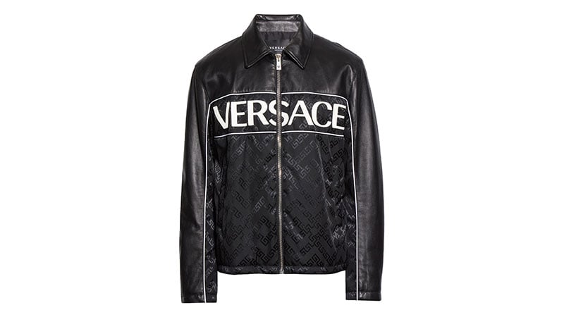 Versace Black Leather Blouson Jacket