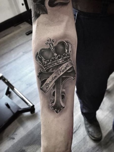 Cross And Crown Tattoo