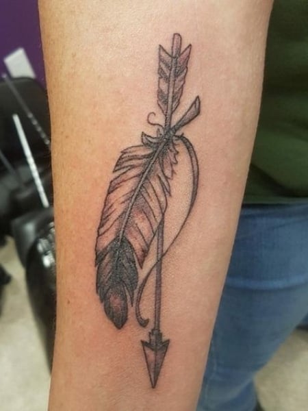 Feather And Arrow Tattoo