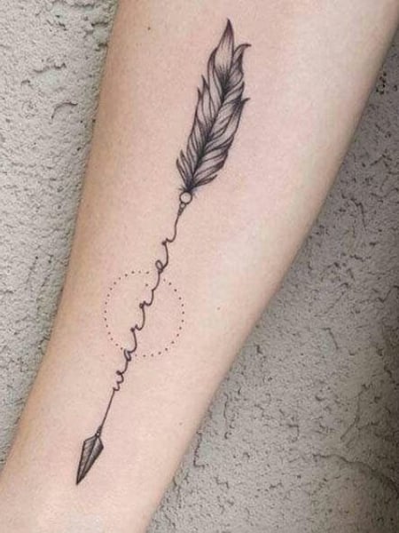 Feather And Arrow Tattoo